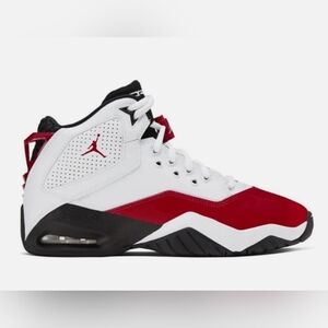 Jordan Red and White High-Top Sneakers